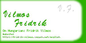 vilmos fridrik business card